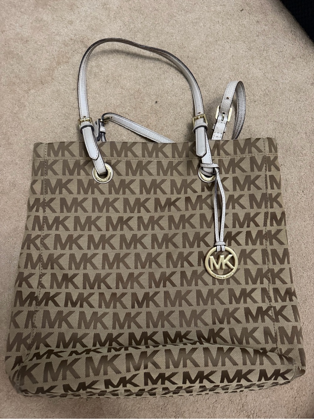 Michael Kors Brown MK Logo Tote Bag